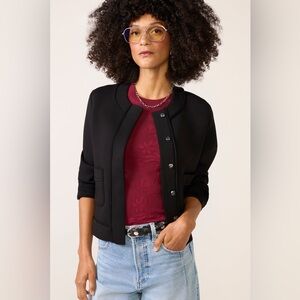 Evereve Cindy Sleek Black cropped jacket size Large